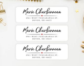 Address Labels / Classic, Simple Return Address Labels / Custom Address Labels / Wedding Address Sticker / Address Label Sticker / Marie