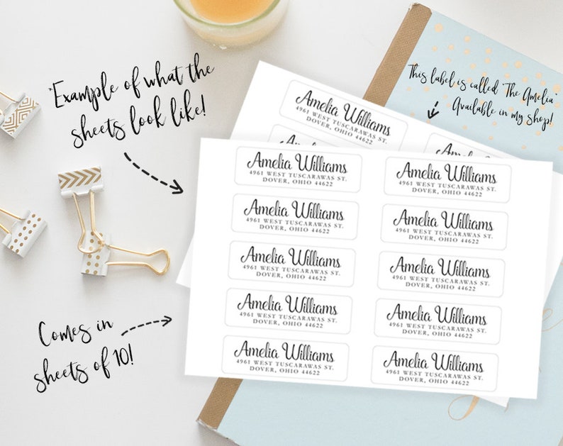 Address Labels Feminine Heart Romantic Return Address Labels Custom Address Labels Address Sticker Address Label Sticker Diana