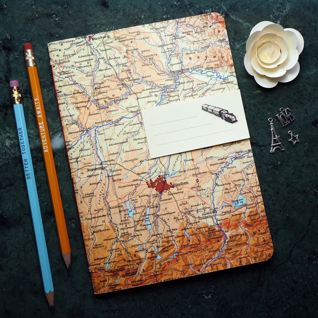 Travel Notebook, Germany, Munich, 5,7x8,2inch, 40p. Ruled Etsy