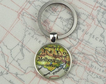 Keyring with original Map | MELBOURNE