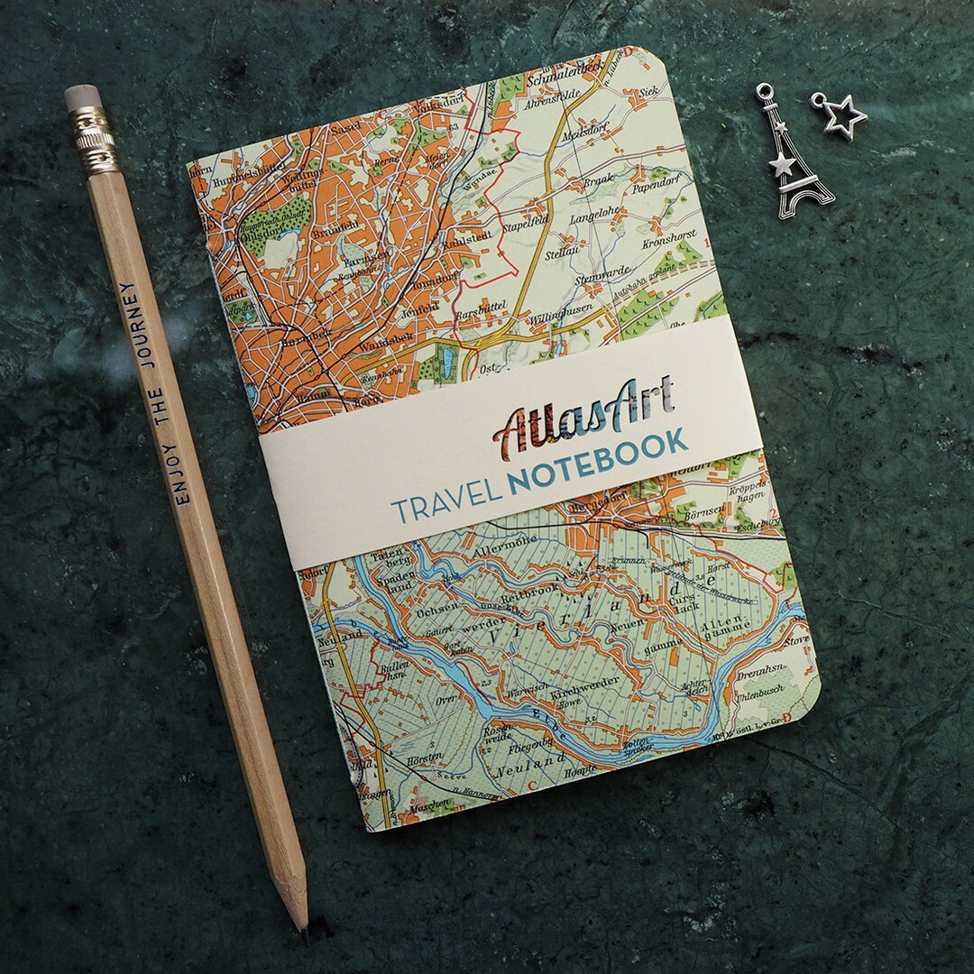 Travel Notebook, Germany, Hamburg, 4x5,8inch, 40 P., Blank and Ruled Etsy