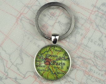 Keyring with original Map | Paris