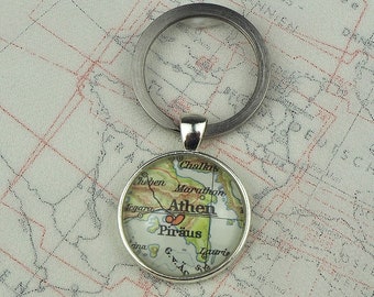 Keyring with original Map | ATHEN