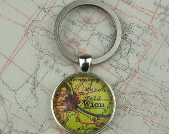 Keyring with original Map | Vienna