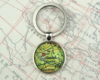 Keyring with original Map | MILANO