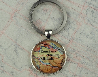 Keyring with original Map | ZÜRICH