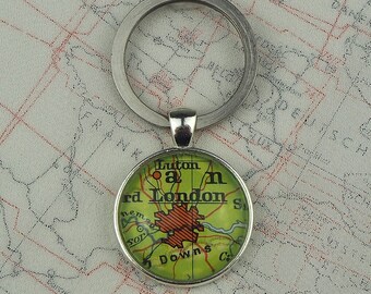 Keyring with original Map | LONDON