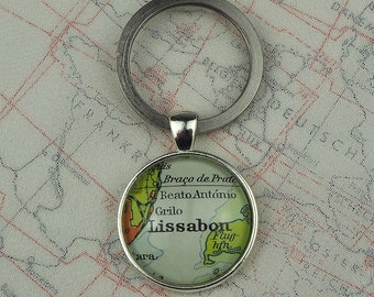 Keyring with original Map | LISSABON