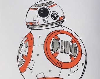 Serigrafía original de Star Wars BB8