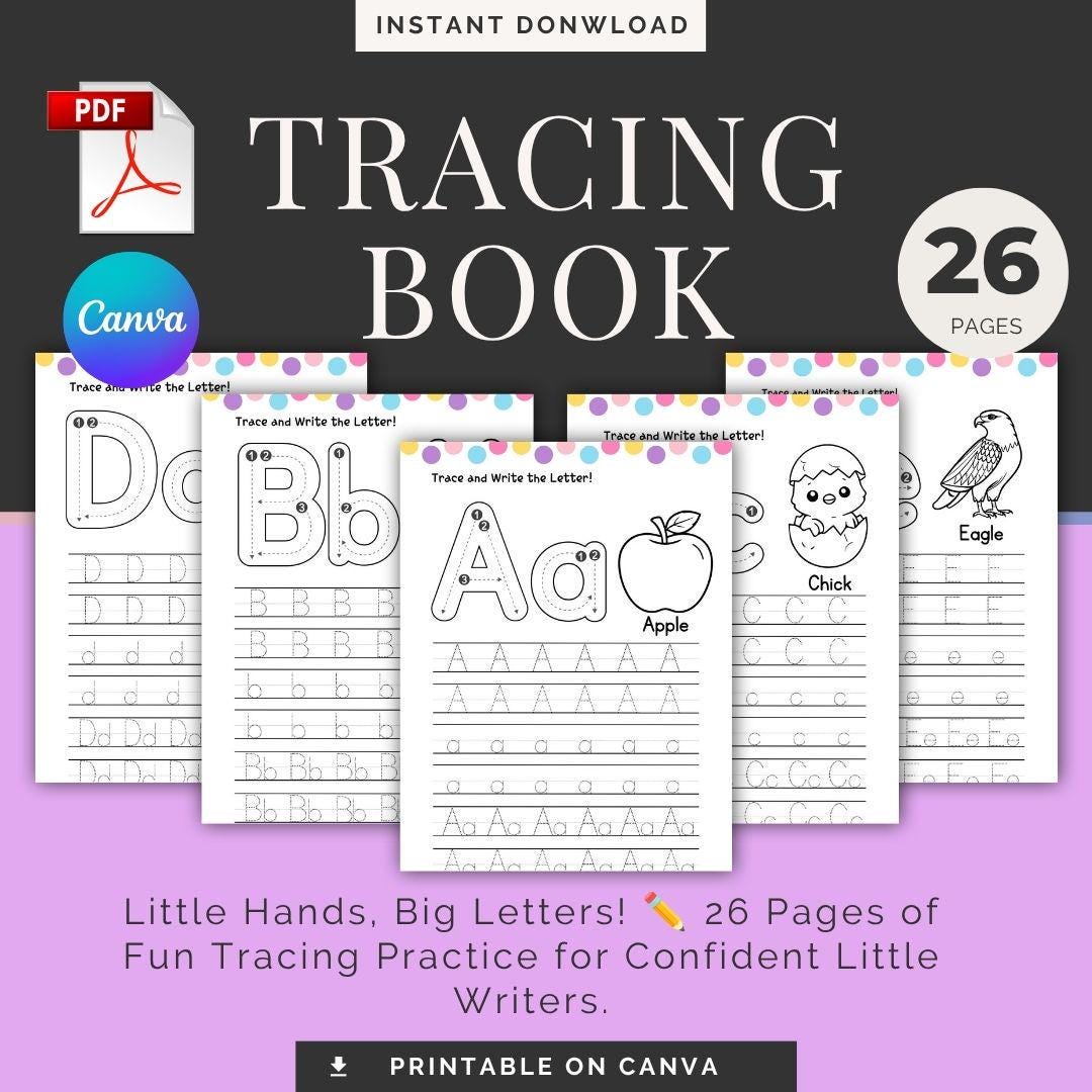 Alphabet Tracing Worksheets for Kids, ABC Letter Practice & Phonics ...