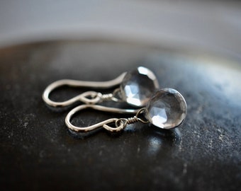 Mystic Pale Blue Quartz Faceted Heart Briolettes Sterling