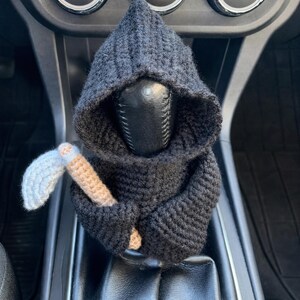Crochet Car Gear Shift Cover Pattern PDF, Shift Knob Cover Crochet Pattern, Car Decor DIY Tutorial, Mini Hoodie Shifter Cozy