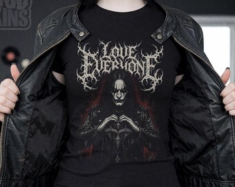 Love Everyone Black Metal Tee | Dark Metalhead Gothic T-Shirt (Unisex)