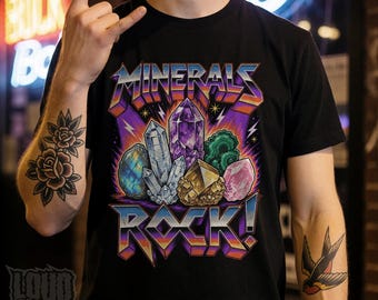 Minerals ROCK! Geology Metal Tee | 80s Heavy Rock Lover T-Shirt (Unisex)