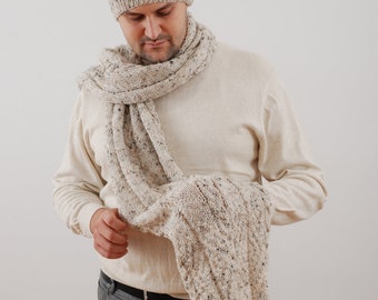 mens winter hat and scarf set