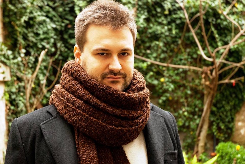 Huge Extra Soft Handmade Mens Scarf. Winter Man Extra Long Etsy