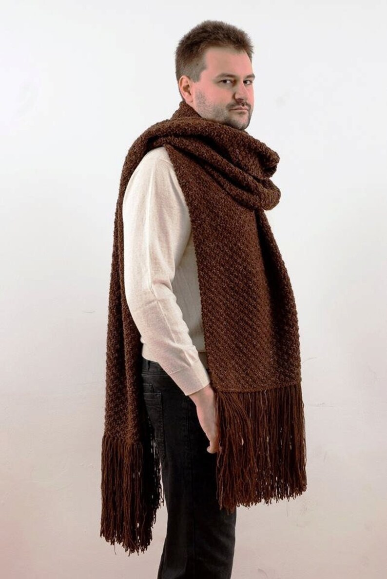 Huge Extra Soft Handmade Mens Scarf. Winter Man Extra Long Etsy