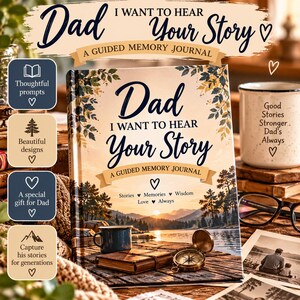 Dad I Want to Hear Your Story Guided Memory Journal Printable Keepsake Gift