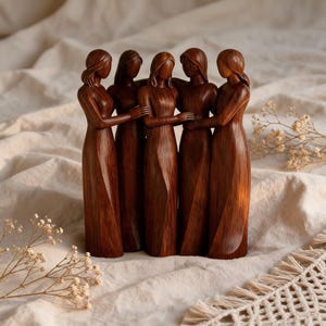 Familjefigur, Skulptur för moderskap, Staty för familjekärlek, Meningsfull heminredning, Systerpresent, Jubileumspresent, Känslosamt minne