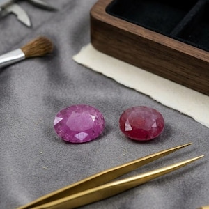 Glass Filled Ruby Oval Faceted Loose Gemstone 7.50 7.60 Ct Red Ruby Stone 14x10mm 13x11mm Jewelry Making Ring Pendant