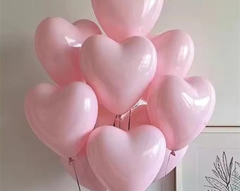 20 rosa Macaron-Herzballons – Pastellfarbene Latex-Partydekoration für Babypartys, Gender-Reveal-Partys, Geburtstage und Hochzeiten