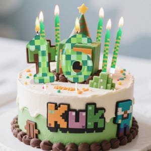 7 velas para pastel con números pixelados verdes del 0 al 9, vela de cumpleaños para gamers, decoración para pastel de fiesta de videojuegos, decoración de cumpleaños pixelada, adorno para pastel de videojuegos