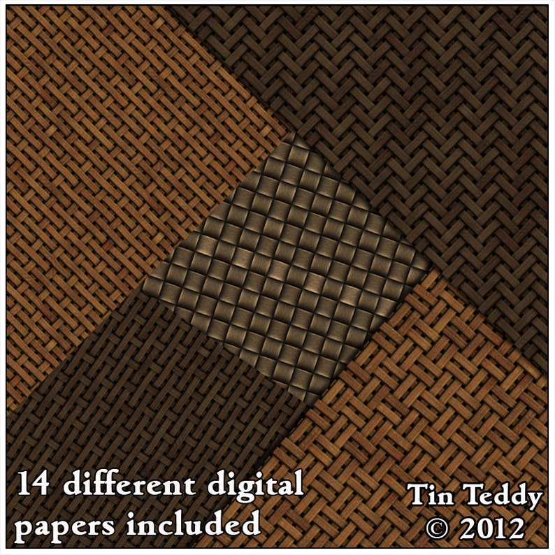 Wicker Woven Papers 14 Cane and Rush Digital Printable Backgrounds