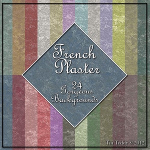 French Plaster Digital Paper 24 Shabby Style Distressed Backgrounds for Scrapbooking Birthday Card Making & Other Crafts