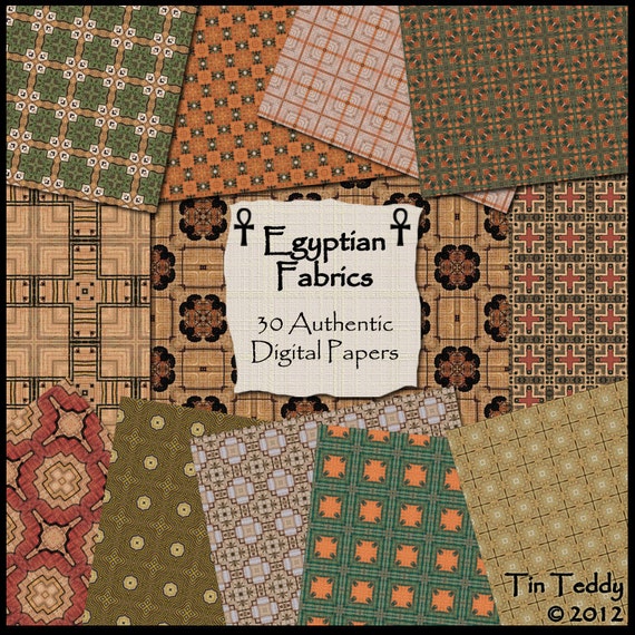 Egyptian Fabrics Digital Papers 30 Authentic Egypt Printable Etsy