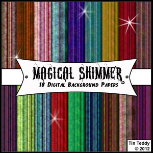 Magical Shimmer 18 Digital Background Papers for Scrapbooks Card Making Wrapping Paper Crafts Mermaids Undersea