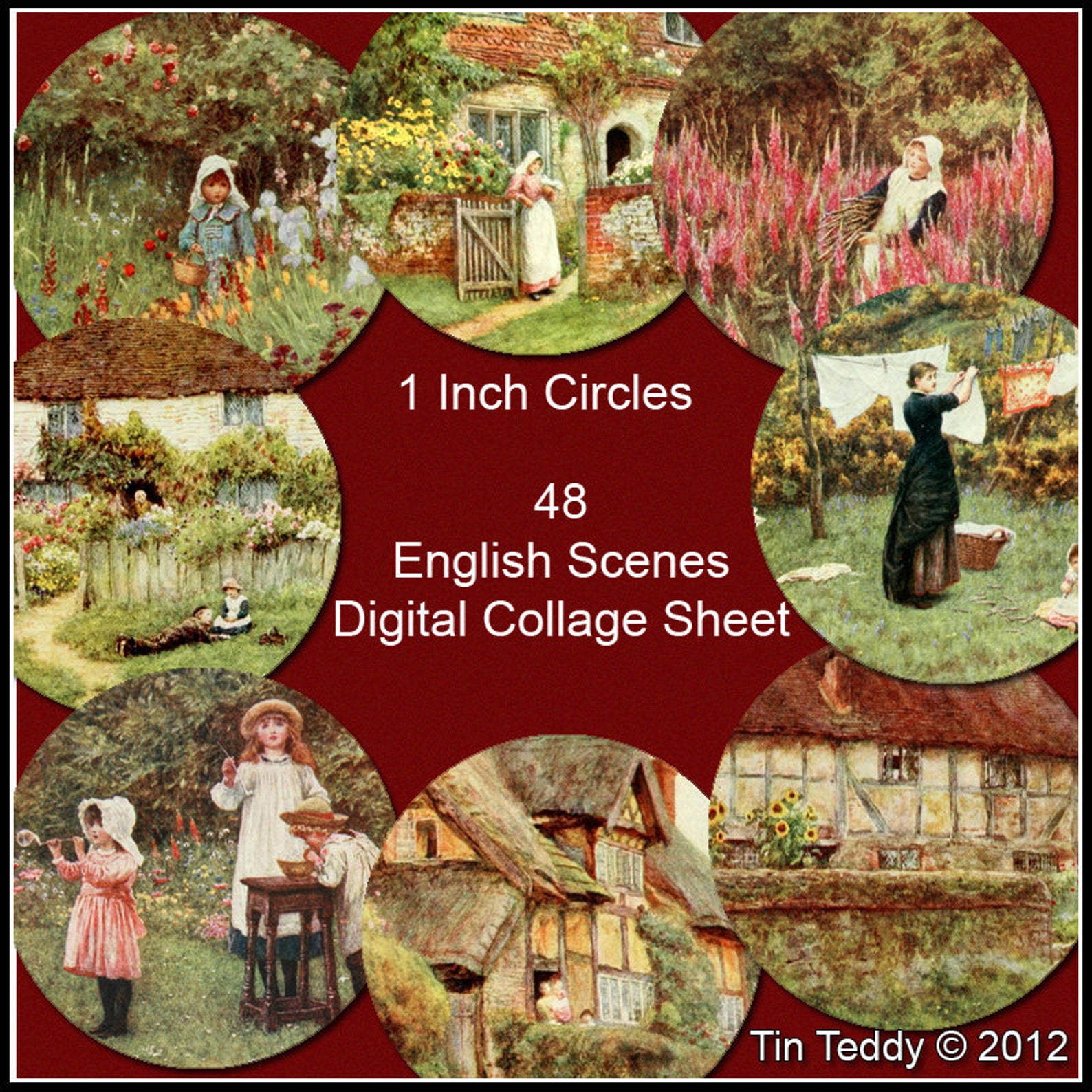 Vintage English Scenes Printable Digital Collage Sheet 1 Etsy