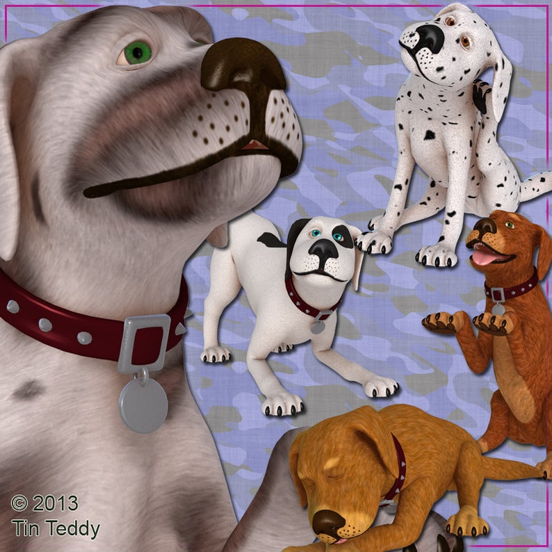 Hound Dogs 12 digital clip art images of slightly scruffy mutts for your crafts Instant Download, Hound Dog Clip Art Images image 2