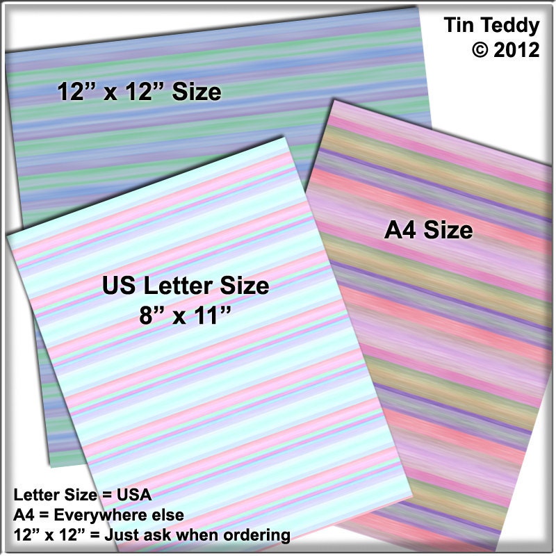 Pastel Stripes Digital Papers 16 Soft Striped Printable - Etsy
