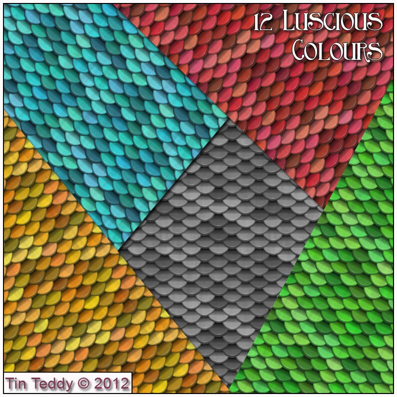 Scales Digital Papers 12 Shiny Scales Printable Backgrounds Etsy