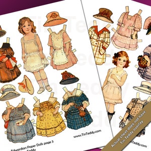 Edwardian Paper Dolls Digital Collage Sheets - 4 Printable Vintage ...