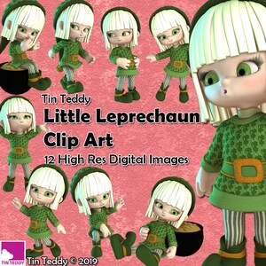 Little Leprechaun Clipart - 12 digital images  of cute Irish Leprechauns for St Patrick&#39;s Day crafting and more Leprechaun Clip Art