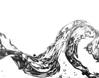 Wave // Original Pencil Drawing, Artwork by Lucy Beevor - Etsy
