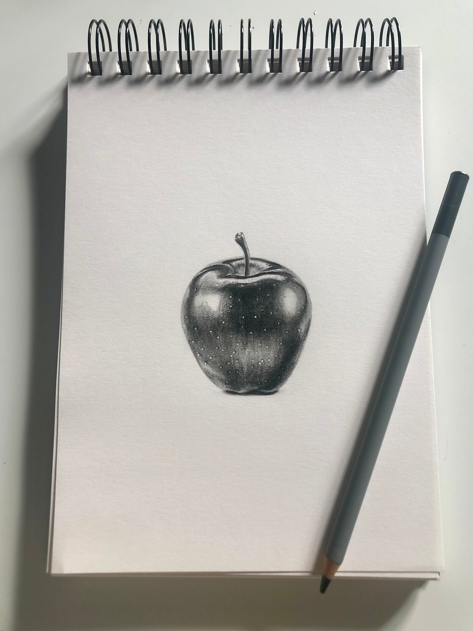 Printable Red Applepencil Drawing . Original Art 