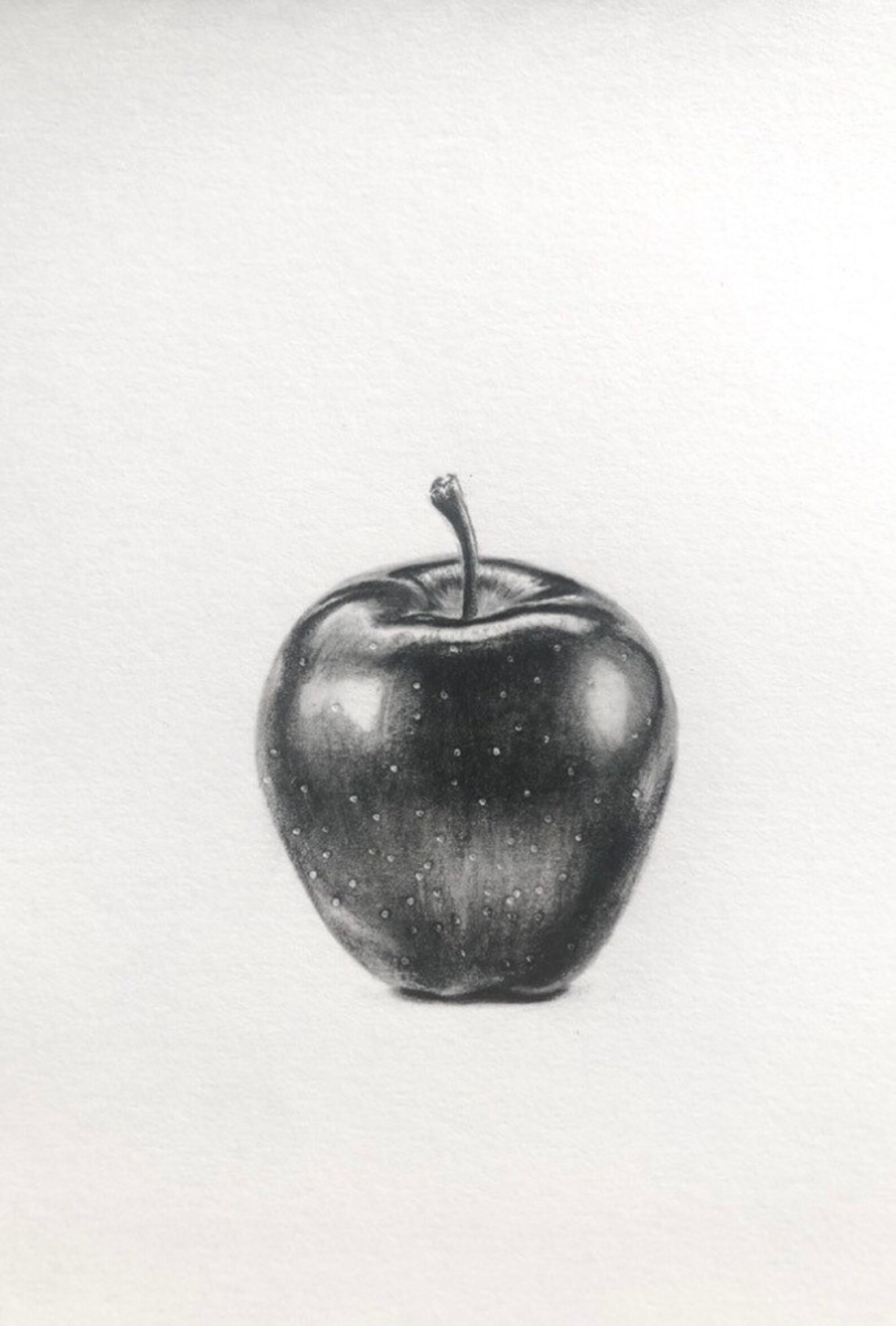 Printable Red Applepencil Drawing . Original Art 