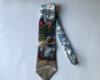 Americana country road tie - by Tango - silk