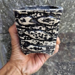 Handmade Concrete Planter | Black White Pot | Indoor Plant Pot | Decorative Pot | Home Decor | Gift...