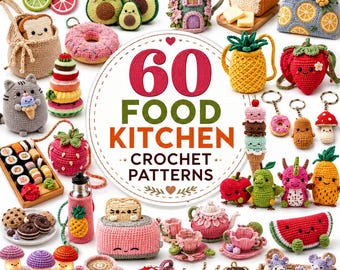 60+ Häkelanleitungen für Küchenlebensmittel | Amigurumi, Obst, Gemüse (PDF-Download)