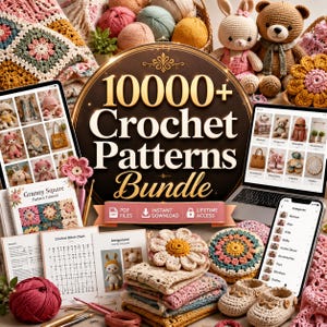 Bundel met meer dan 10.000 haakpatronen | Amigurumi, dekens, babykleding (PDF-download)