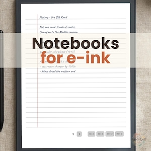Digital Notebooks for Kindle Scribe Supernote reMarkable 2, College Wide Narrow Ruled Paper, Graph Dot Grid Music Staff Templates, 200 Pages