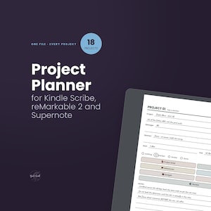 Project Planner for Kindle Scribe, reMarkable 2, Supernote, 18 Jobs in One Hyperlinked PDF, 309 Pages, 2253 Working Links