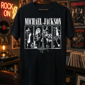 Michael Jackson Bad World Tour 1987 Shirt, 4 Panel Vintage Graphic Tee, King of Pop Signature T-shirt, MJ Concert Apparel