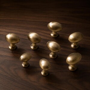 Antique Brass Cabinet Knobs, Oval Drawer Knobs, Vintage Kitchen Hardware, Dresser Knobs, Cupboard Handles, Furniture Knobs, Brass Pulls