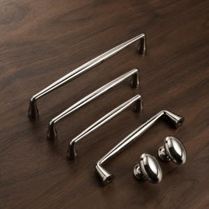 Moderne Schrankgriffe aus Chrom, Griffe aus poliertem Nickel, ovale Knöpfe, minimalistische Küchenbeschläge, luxuriöse Schubladengriffe, Möbelgriffe