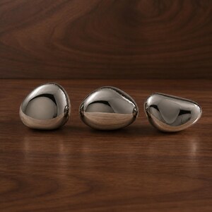 Modern Mushroom Cabinet Knob, Chrome Drawer Knob, Organic Furniture Hardware, Minimalist Kitchen Cabinet Handle, Luxury Dresser Pull