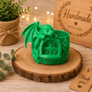 3D-gedruckter Drachen-Pflanztopf | Baby-Drachen-Sukkulententopf | Fantasy-Schreibtischdeko